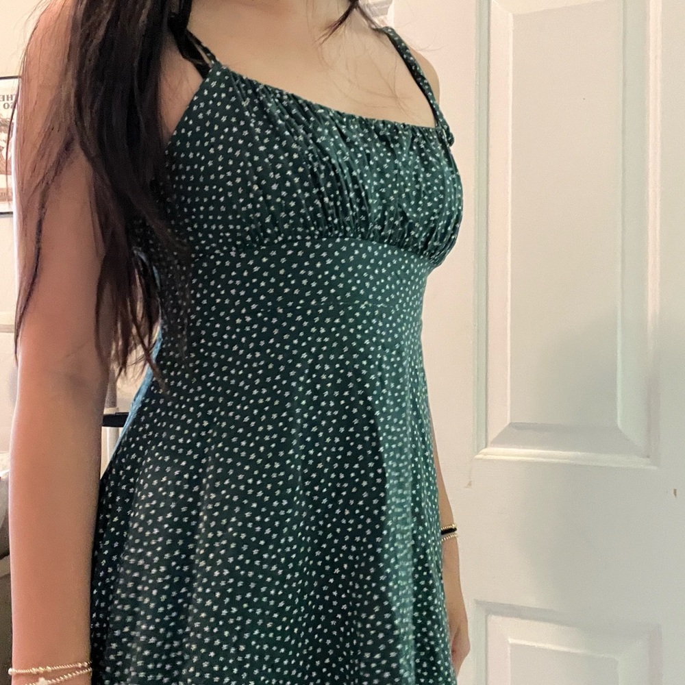 Pacsun Green Ruched Sundress